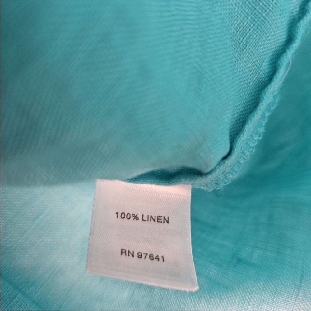 J. Jill Love Linen Sleeveless Pale Aqua Turquoise Blue Linen Top Medium - Picture 4 of 4